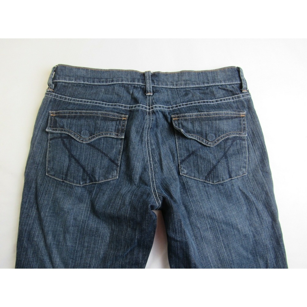 New York & Co Platinum Jeans Leg Back Flap Snap Pockets Flared Women's Size 8